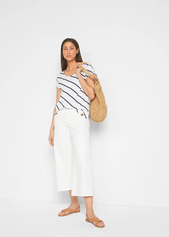 Lot de 2 pantalons larges taille mi-haute, bonprix