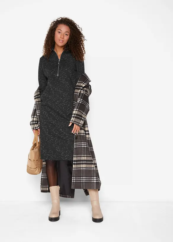 Robe en molleton à col camionneur, bonprix