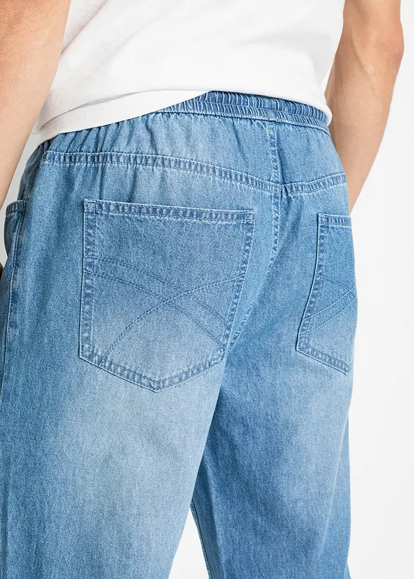Lot de 2 jeans classiques à taille élastiquée en denim estival, bonprix