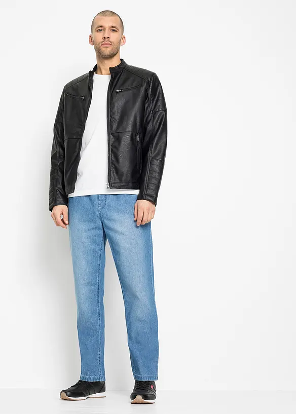 Lot de 2 jeans classiques à taille élastiquée en denim estival, bonprix