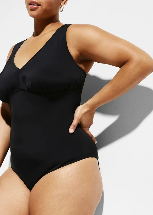 Maillot 1 pièce sculptant à encolure V, maintien fort, bonprix