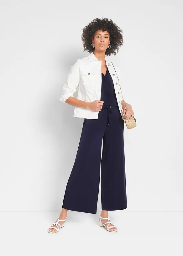 Pantalon en jersey à taille élastiquée, bonprix