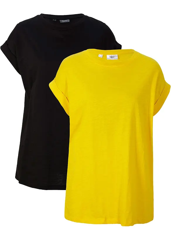 Longshirt aus reiner Bio-Baumwolle (2er Pack), bonprix