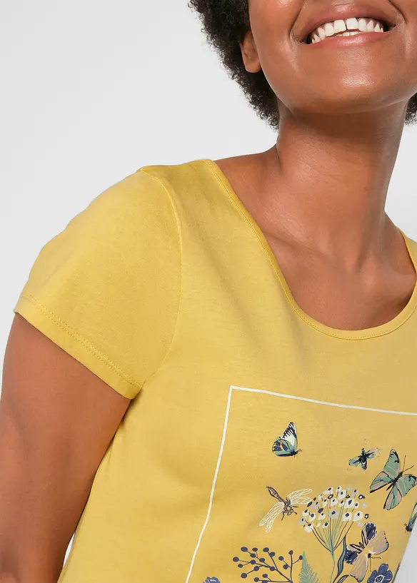 Baumwoll-T-Shirt mit Druck, bonprix