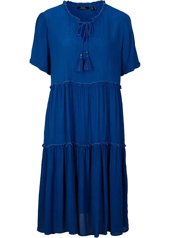 Robe en crépon de viscose, longueur genou, détail encolure, bonprix