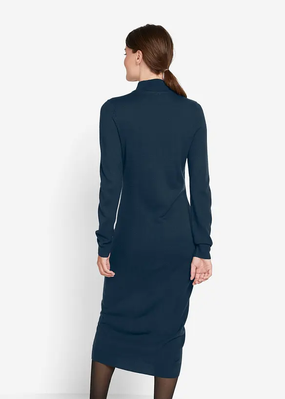 Robe en maille à col montant, bonprix