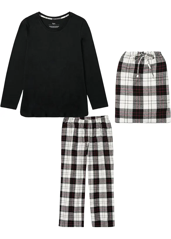 Pyjama mit Flanellhose und Geschenktasche, bonprix