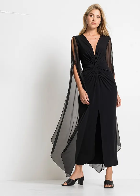 Maxikleid mit langen Mesh-&Auml;rmel, bonprix