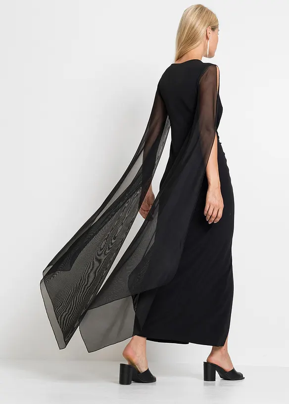 Maxikleid mit langen Mesh-&Auml;rmel, bonprix