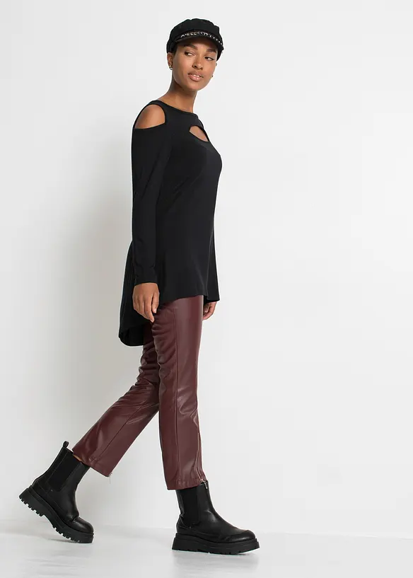 T-shirt long avec découpes en viscose, RAINBOW