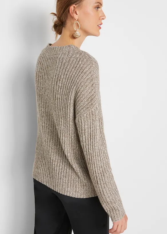 Oversize-Pullover mit Zopfmuster, bonprix