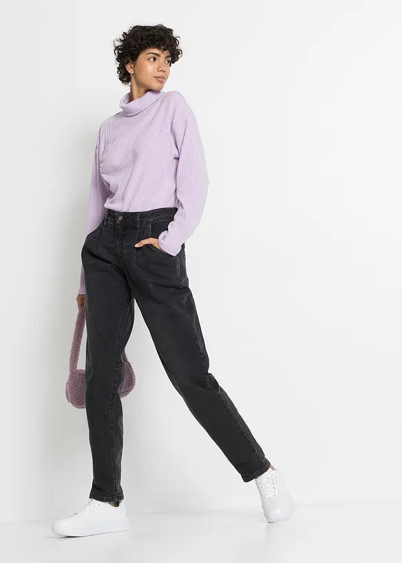 Jean Barrel, taille mi-haute, extensible, bonprix