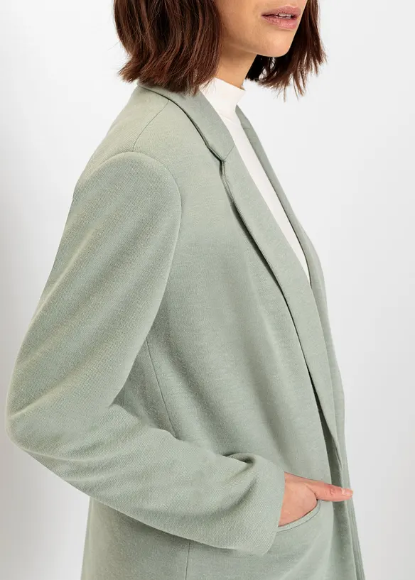 Blazer long en jersey avec poches, bonprix
