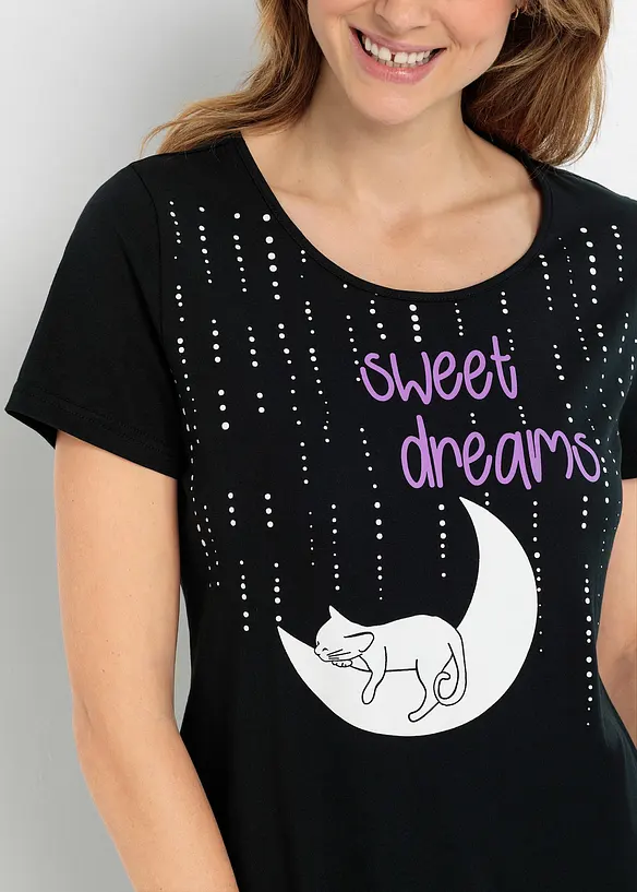 Chemise de nuit courte 100% coton, bonprix