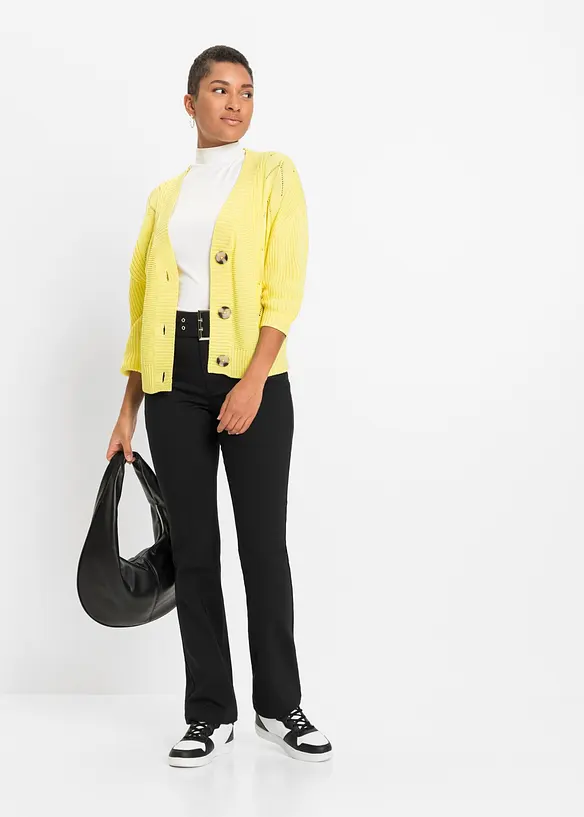 Pantalon extensible avec d&eacute;tail ceinture, bonprix