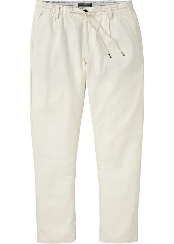 Pantalon jogger droit en lin mélangé, loose, bonprix
