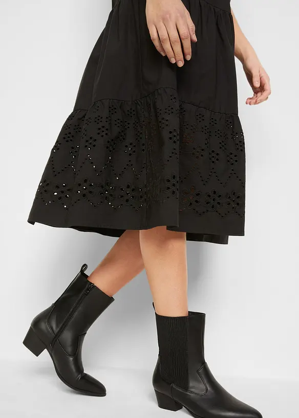 Tunika-Kleid aus reiner Baumwolle mit Lochstickerei, bonprix