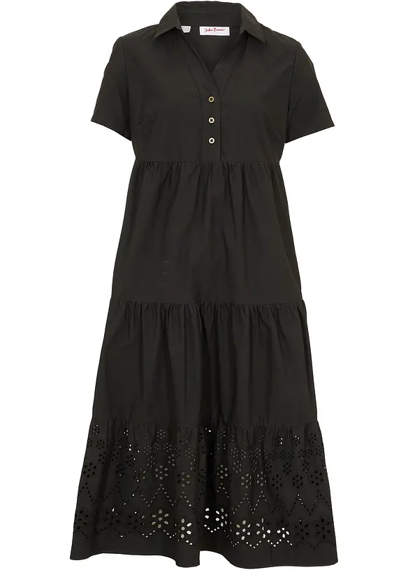 Tunika-Kleid aus reiner Baumwolle mit Lochstickerei, bonprix