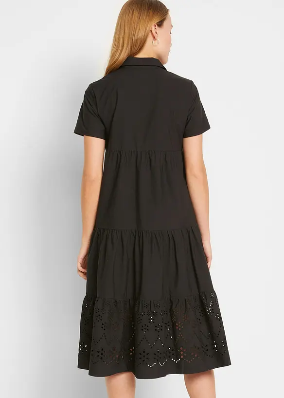 Tunika-Kleid aus reiner Baumwolle mit Lochstickerei, bonprix
