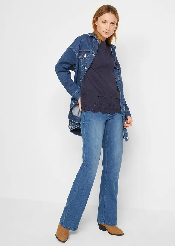 Jean droit taille haute, extensible, bonprix