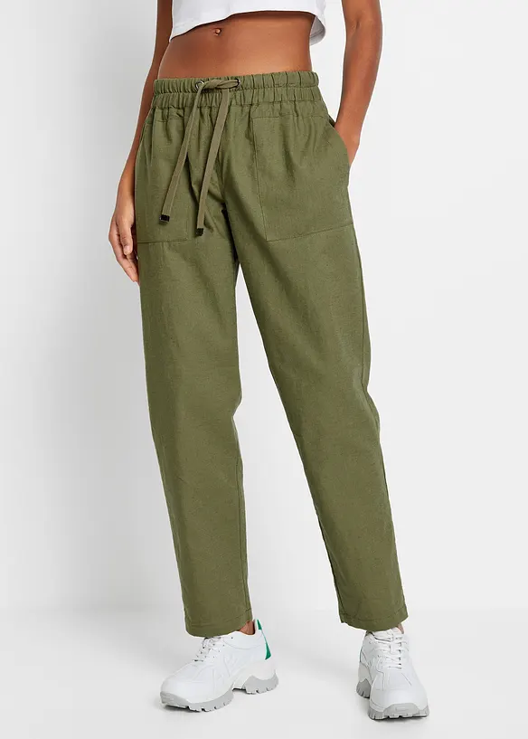 Léger pantalon jogger en lin mélangé, bonprix