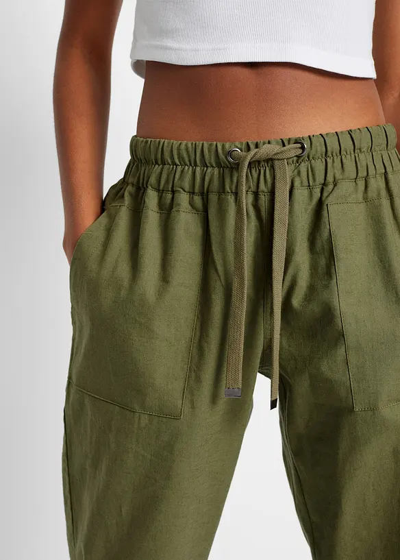Léger pantalon jogger en lin mélangé, bonprix