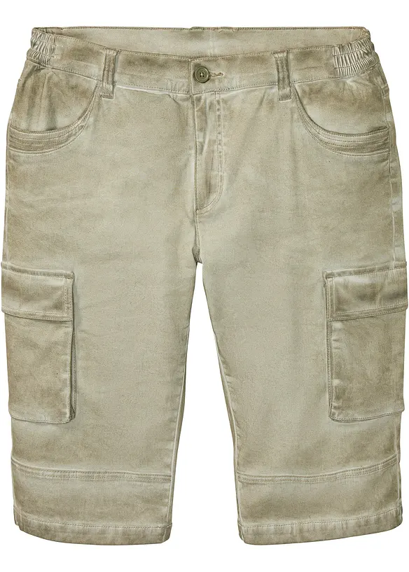 Bermuda cargo long extensible, Regular, bonprix