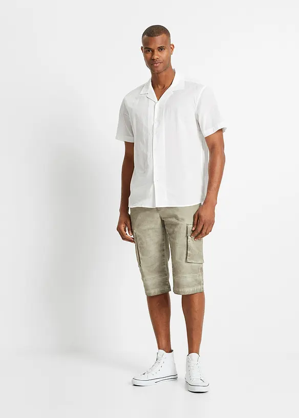 Bermuda cargo long extensible, Regular, bonprix