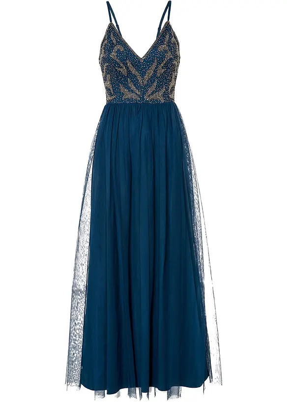 Trägerkleid mit Perlenstickerei, bonprix
