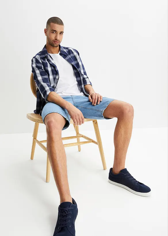 Bermuda classique en jean avec taille élastiquée, bonprix
