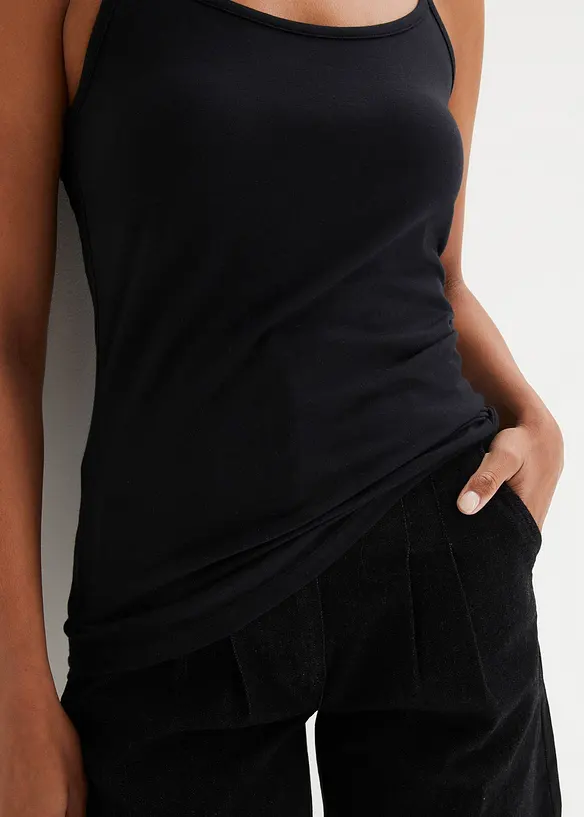 Spaghettitr&auml;ger-Top aus reiner Bio-Baumwolle (2er Pack), bonprix