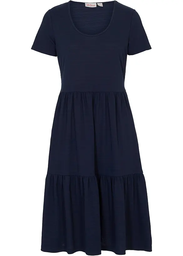 Shirtkleid mit Strukturmuster aus Viskose-Mix, bonprix