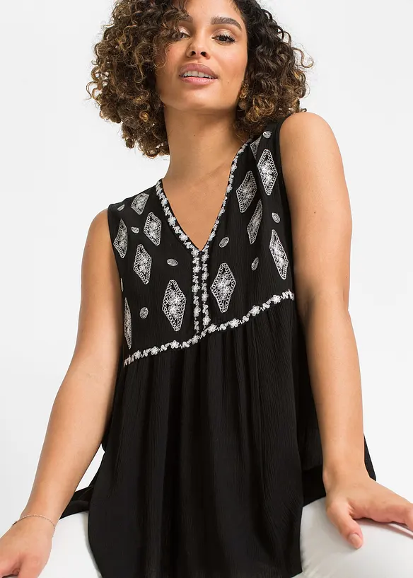 Blouse sans manches en viscose fluide, bonprix