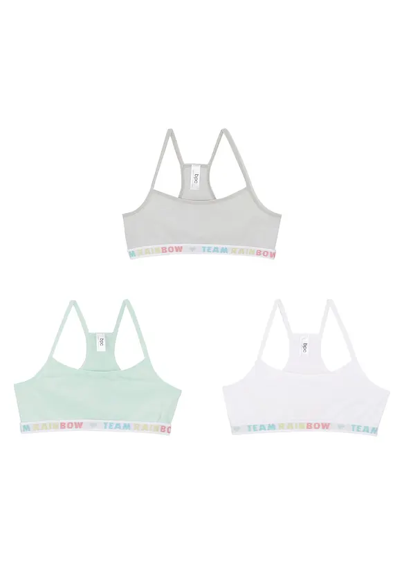 Lot de 3 brassières coton, bonprix