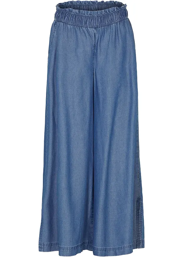 Pantalon palazzo, bas de jambes fendus, longueur 7/8, bonprix