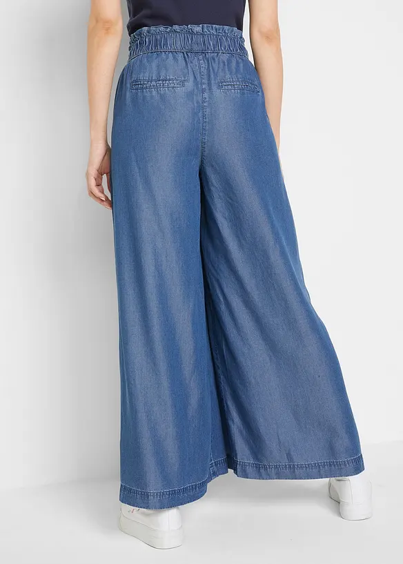 Pantalon palazzo, bas de jambes fendus, longueur 7/8, bonprix