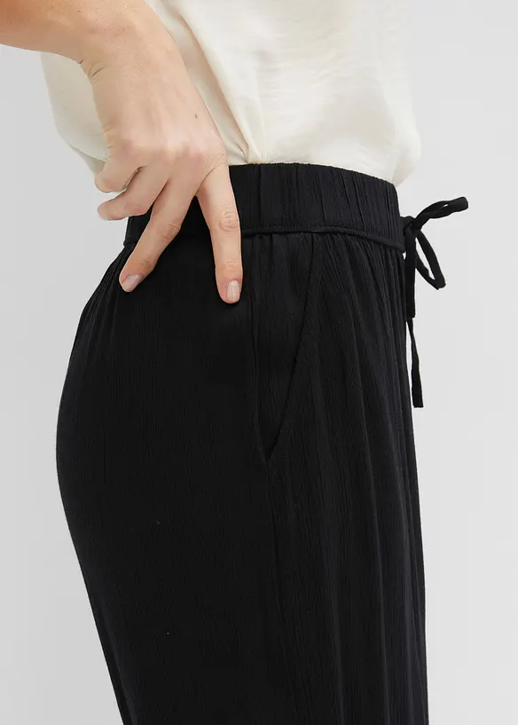 Pantalon en viscose, taille élastiquée, bonprix