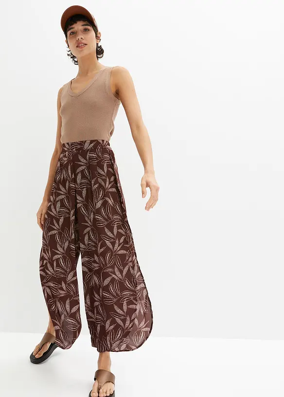 Pantalon palazzo fendu sur les côtés, bonprix