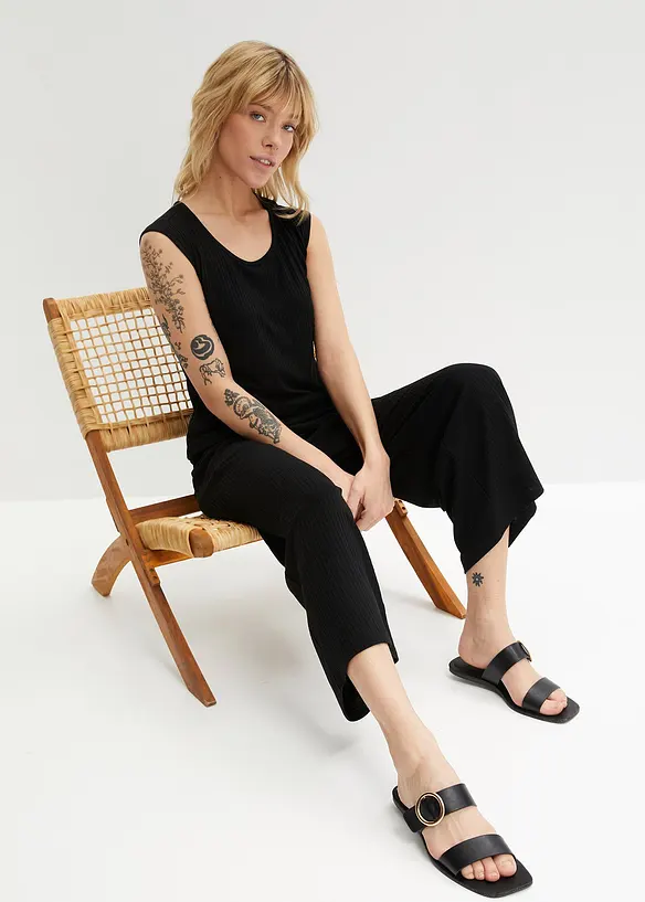 Pantalon en jersey à taille élastiquée, bonprix
