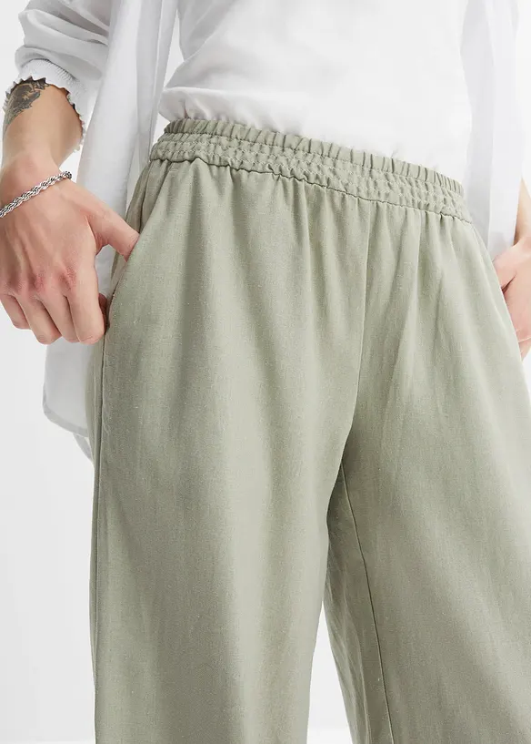 Pantalon palazzo en lin, bonprix