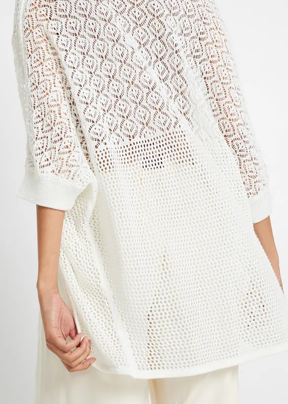 Longstrickjacke mit Lochmuster, bonprix