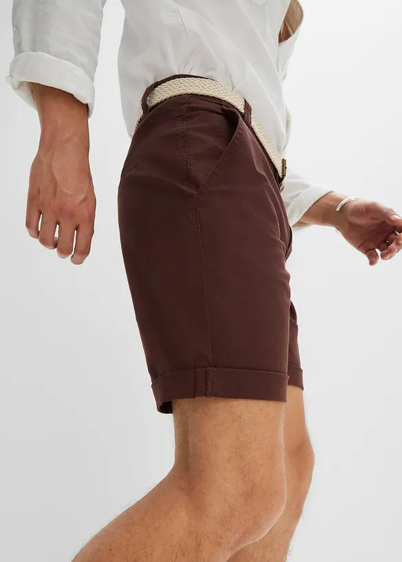 Stretch-Chino-Bermuda mit Gürtel, Regular Fit, bonprix
