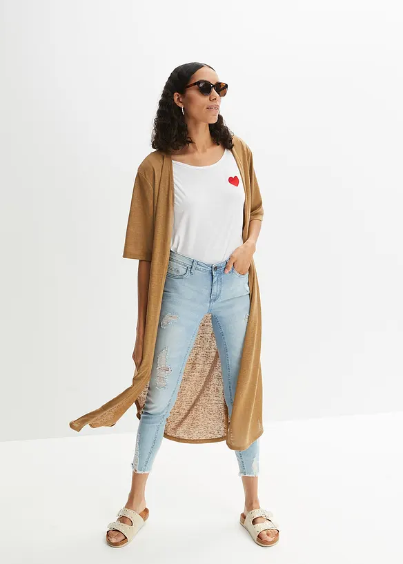 Strickmantel in Leinen-Optik, bonprix