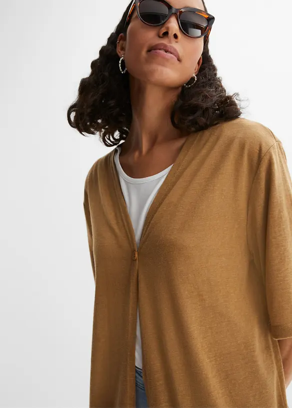 Strickmantel in Leinen-Optik, bonprix