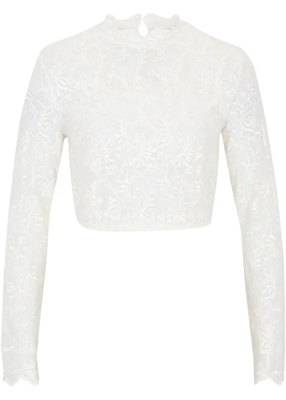 Blouse Dirndl en dentelle, manches longues, bonprix