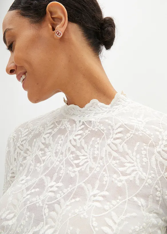 Blouse Dirndl en dentelle, manches longues, bonprix