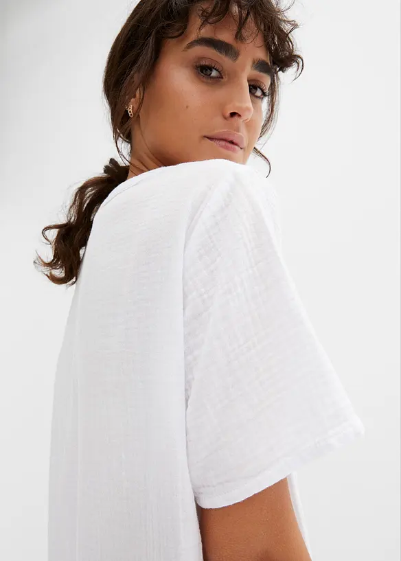 Tunique longue en gaze 100% coton, bonprix