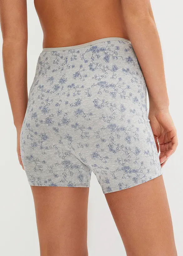 Lot de 4 boxers coton femme longs, taille haute, bonprix