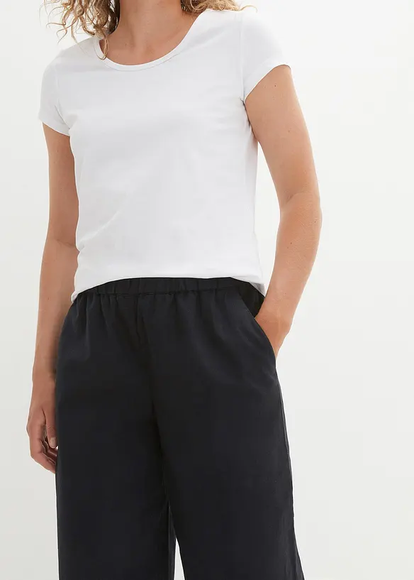 Pantalon 3/4 en léger lin mélangé, bonprix