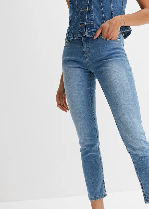 Slim Fit Jeans Mid Waist, cropped, bonprix